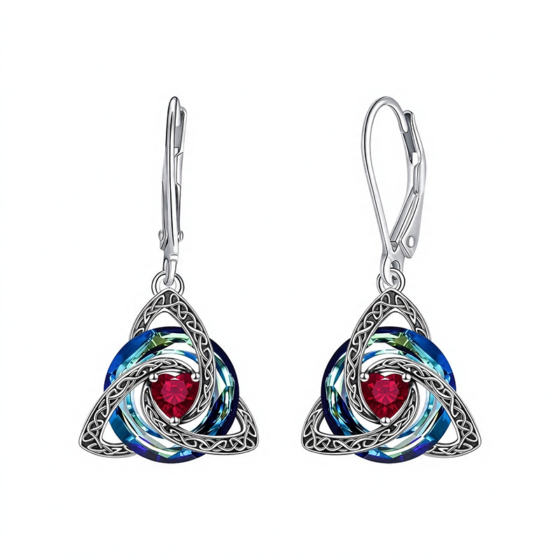 Trinity Knot Birthstone Earrings