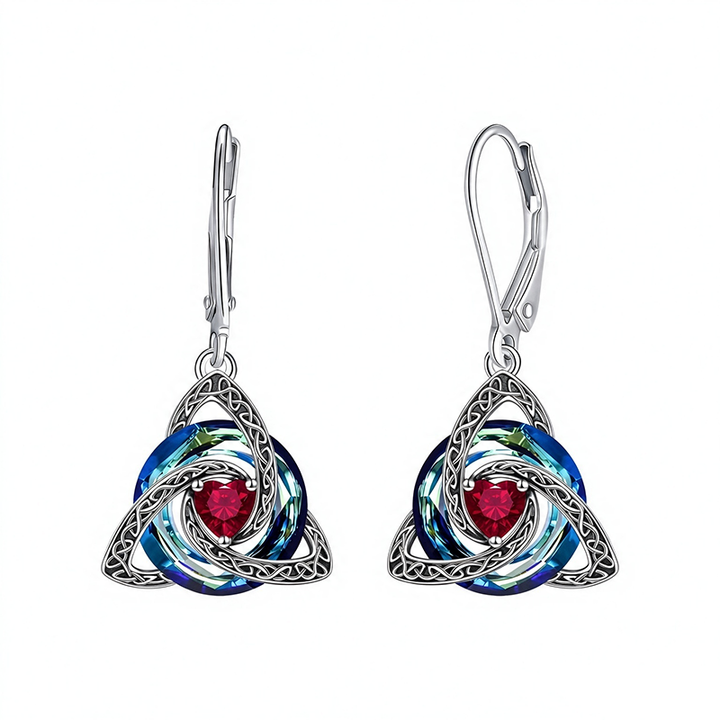 Trinity Knot Birthstone Earrings