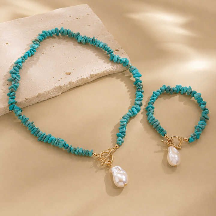 Turquoise Pearl Set