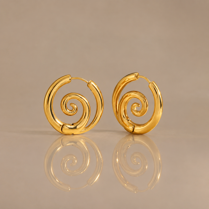 Sculptural Spiral Hoop Earrings