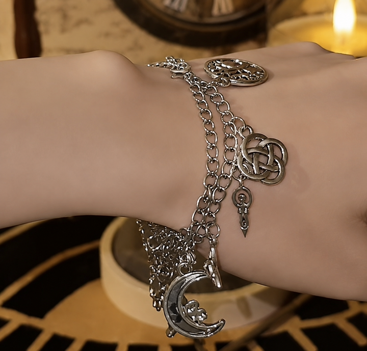 Gothic Witchy Celestial Charm Bracelet