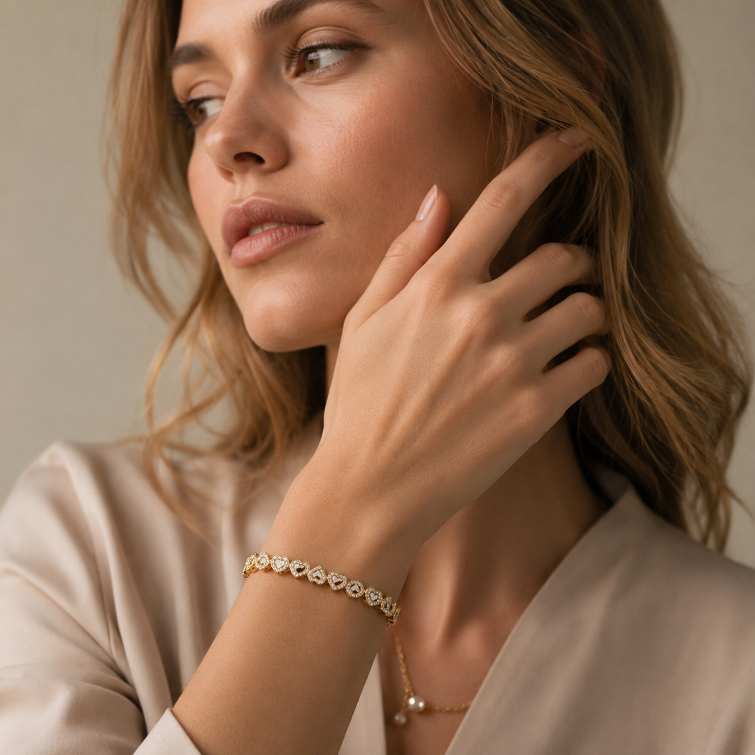 Heart Zircon Tennis Bracelet