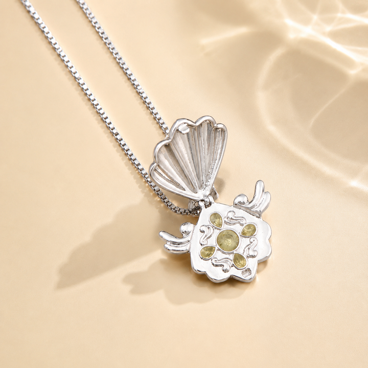 Colorful Gem Shell Flip-Open Necklace