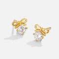 Bow Zircon Stud Earrings