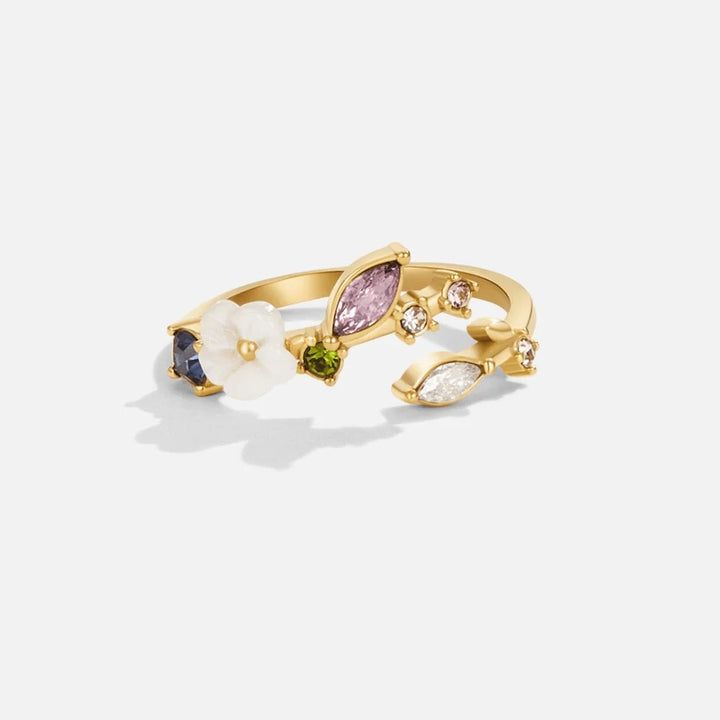 Colorful Gemstone Gold Open Ring