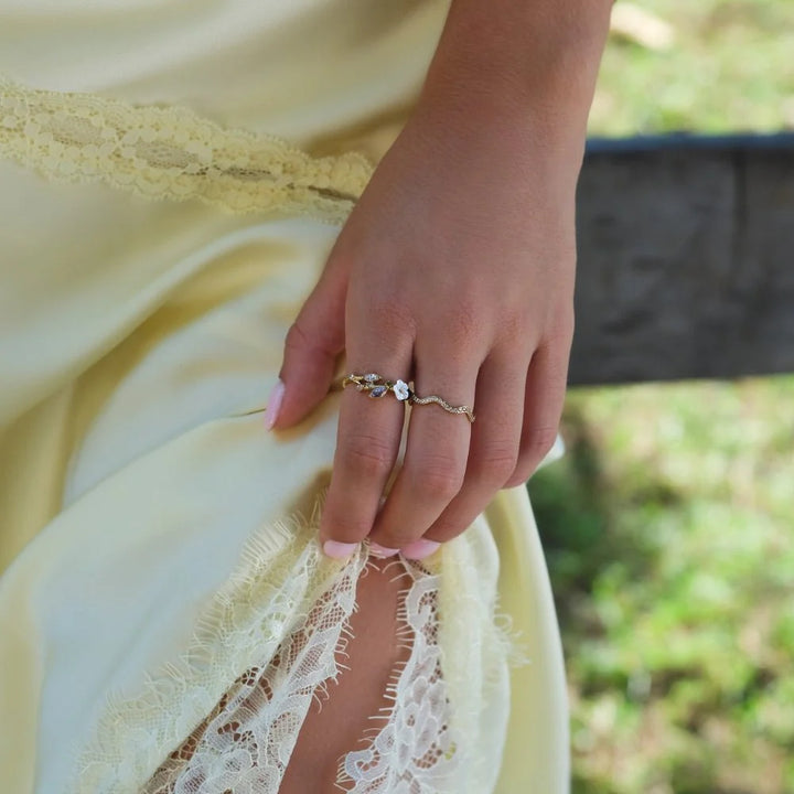 Colorful Gemstone Gold Open Ring