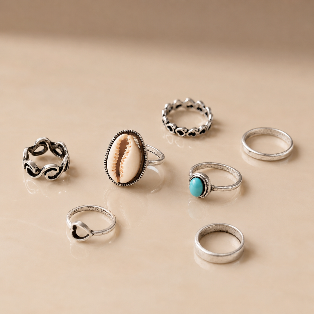 Ocean Soul Vintage Ring Set