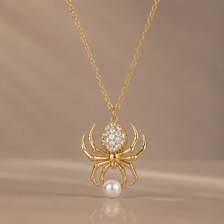 Crystal Spider Pendant Necklace
