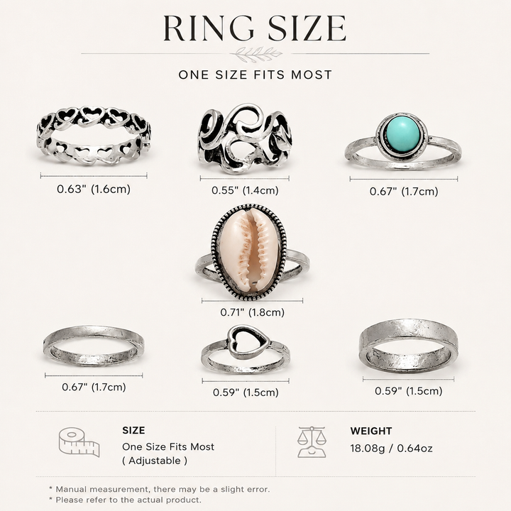 Ocean Soul Vintage Ring Set
