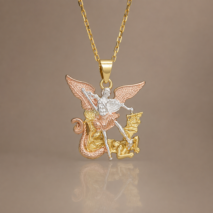 Saint Michael Guardian Pendant Necklace