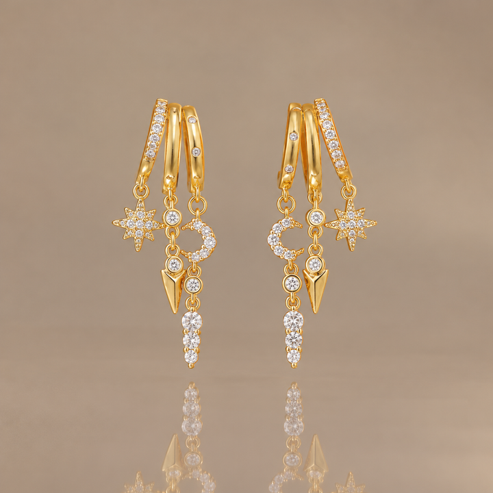 Celestial Zircon Drop Earrings
