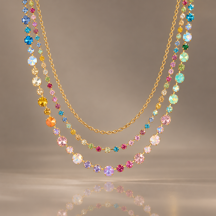 Vibrant Layered Gem Necklace