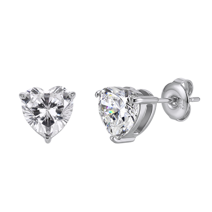 Serene Heart Birthstone Studs