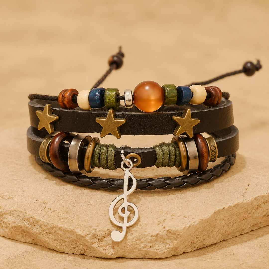 Boho Tribal Leather Bracelet
