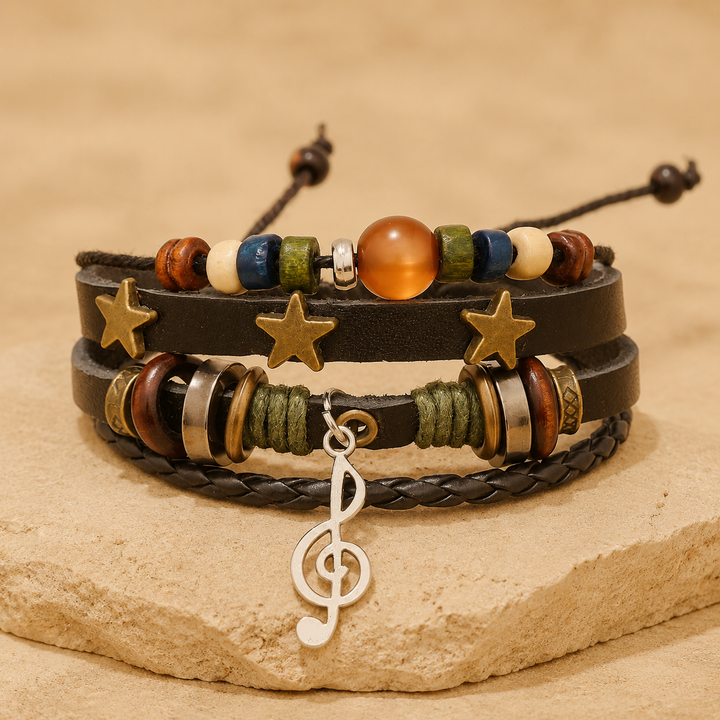 Boho Tribal Leather Bracelet