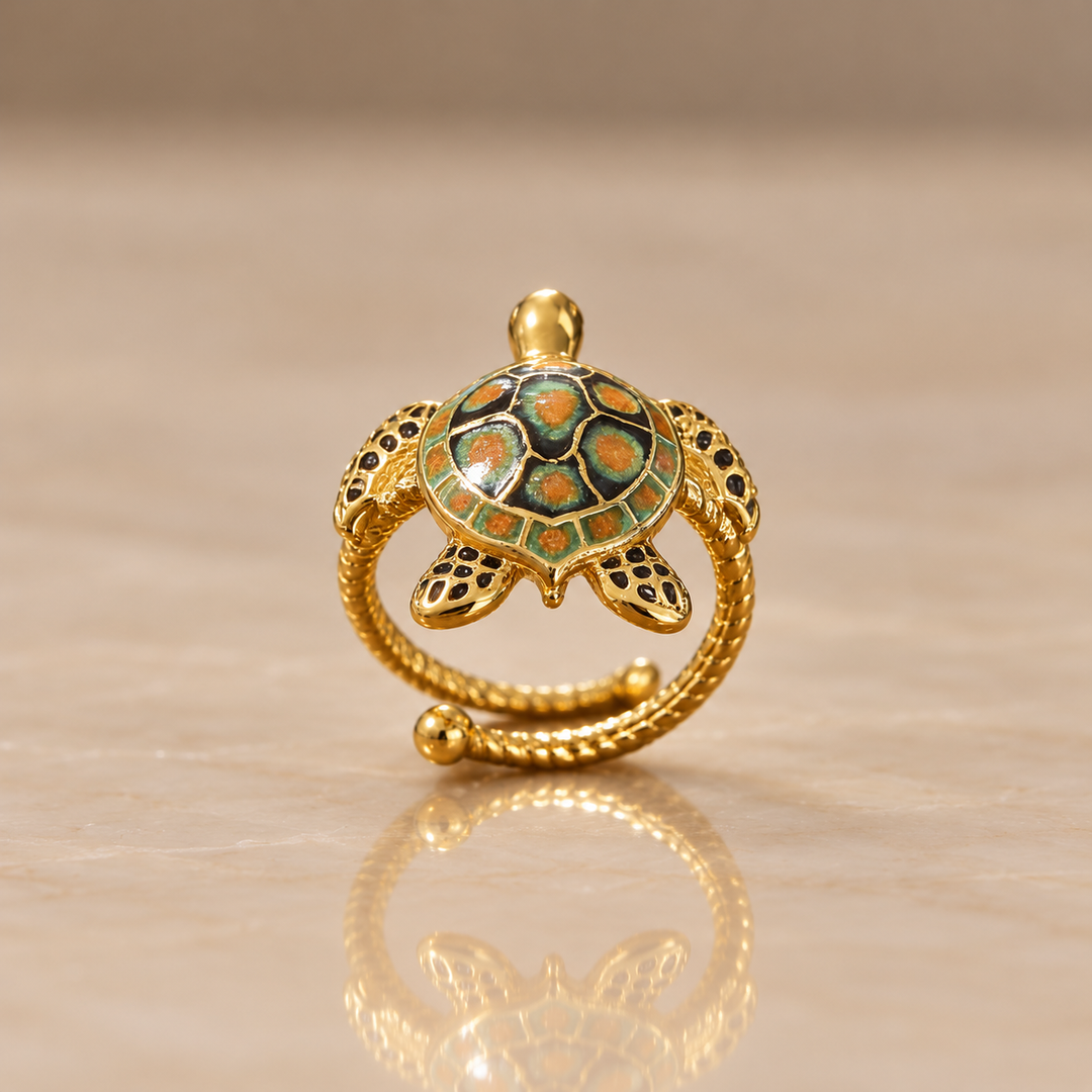 Sea Turtle Enamel Ring