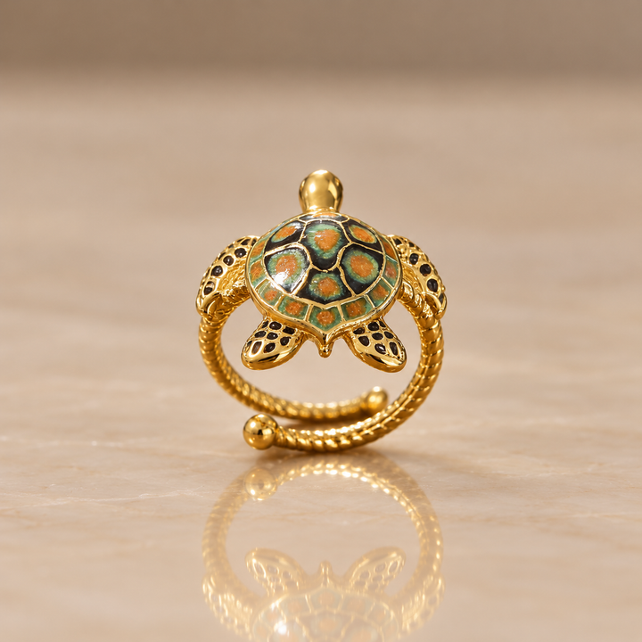 Sea Turtle Enamel Ring