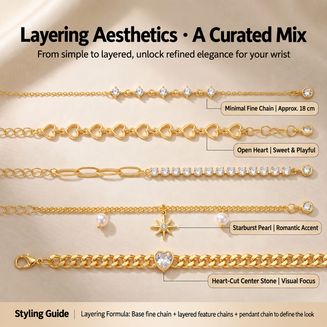 Golden Layered Charm Bracelet