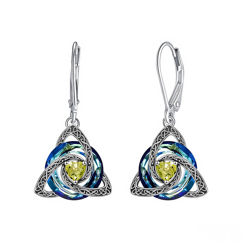 Trinity Knot Birthstone Earrings