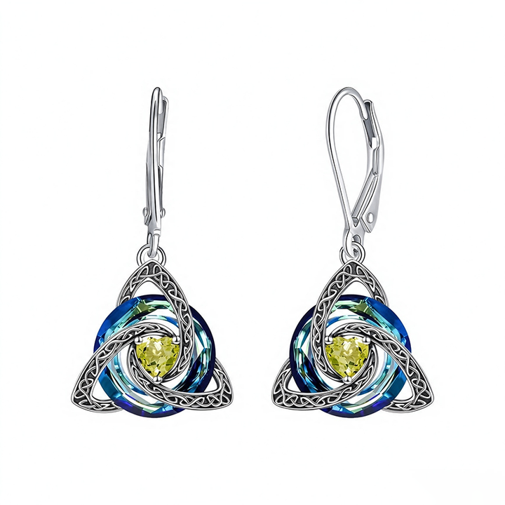 Trinity Knot Birthstone Earrings