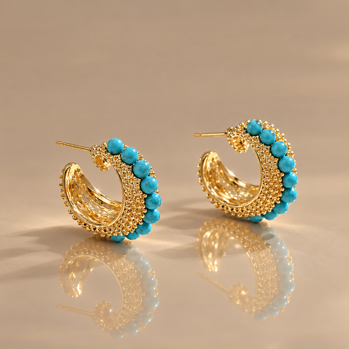 Pearl Crescent Hoop Earrings