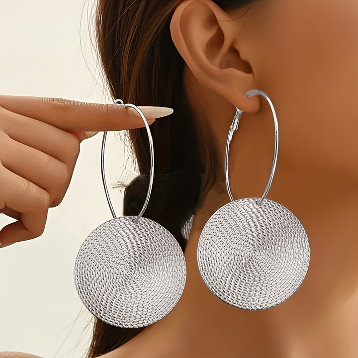 Aura Textured Hoop Earrings