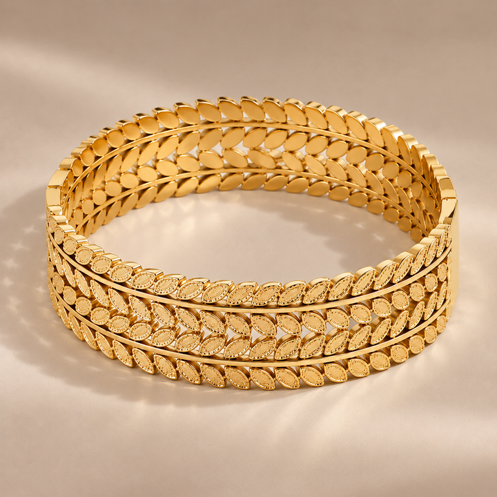 Golden Leaf Cuff Bracelet