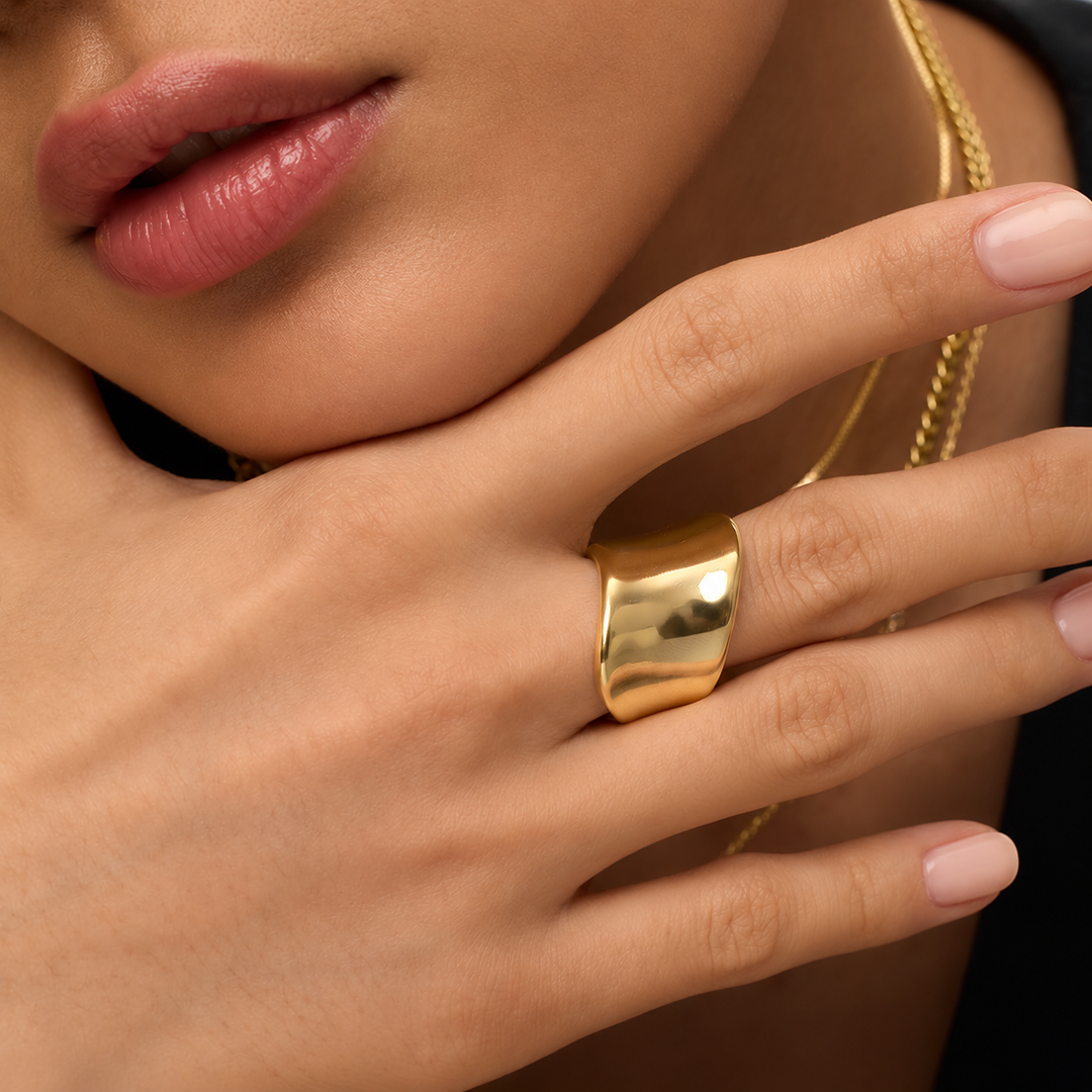 Sculptural Wave Statement Ring