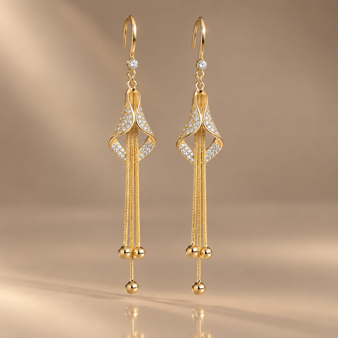 Celeste Crystal Tassel Drop Earrings