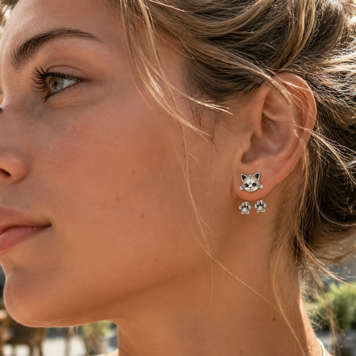 Cute Cat Paw Stud Earrings