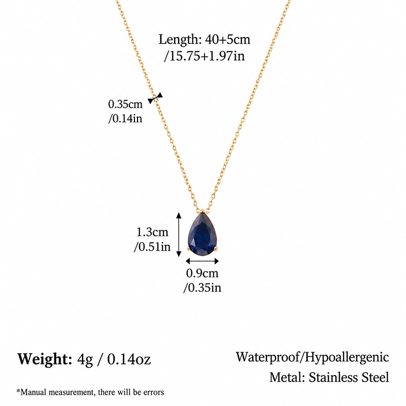 Birthstone Teardrop Necklace