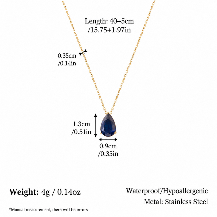 Birthstone Teardrop Necklace