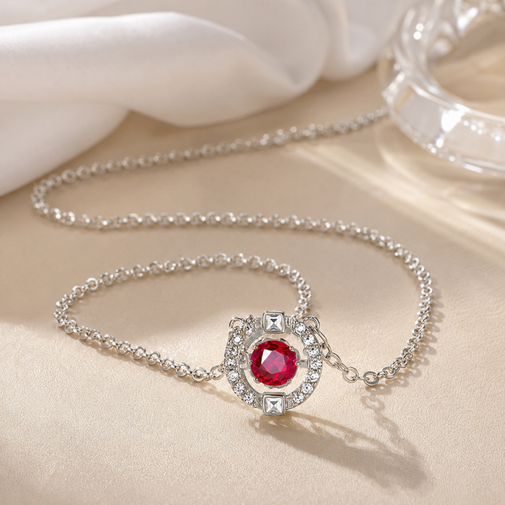 Round Zircon Pendant Necklace