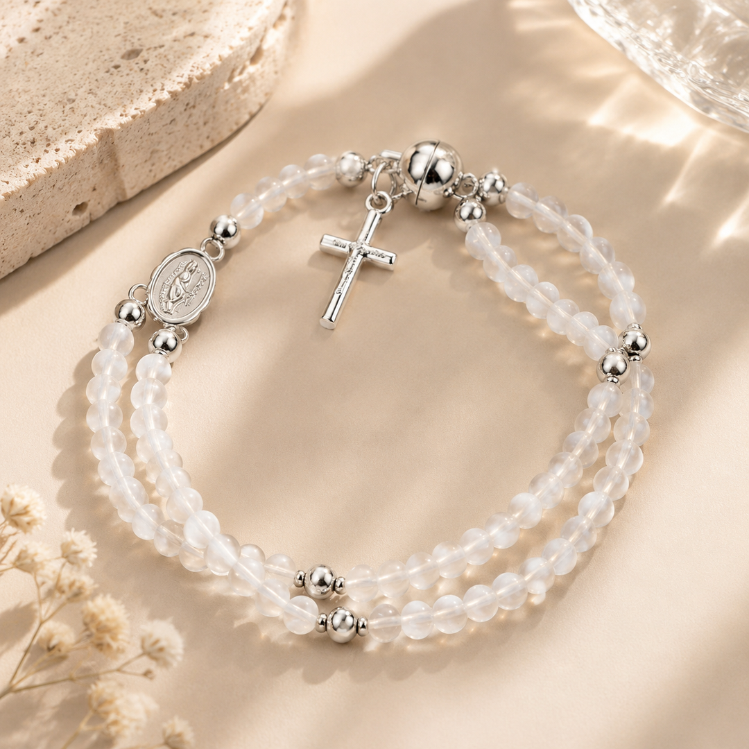 Cross Charm Beaded Bracelet