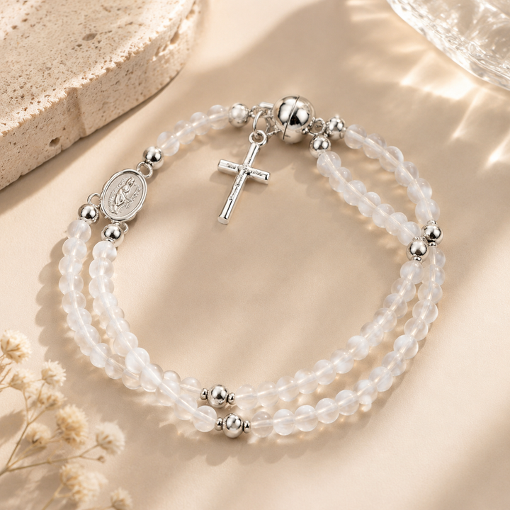 Cross Charm Beaded Bracelet