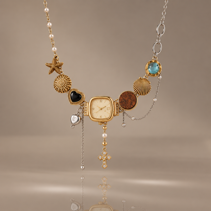 Vintage Charm Watch Necklace