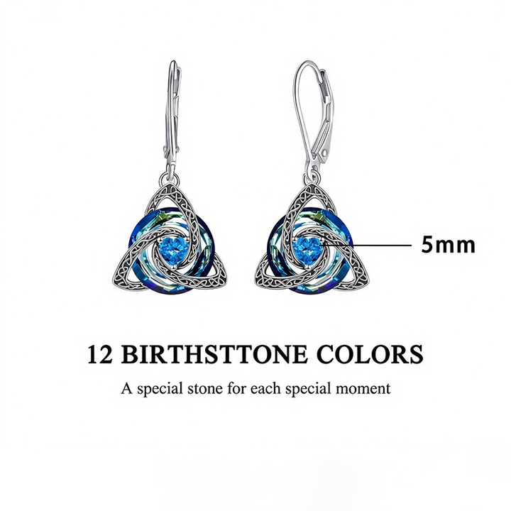 Trinity Knot Birthstone Earrings