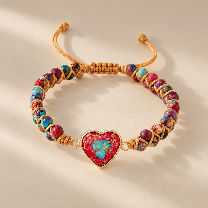 Heart Imperial Stone Woven Bracelet