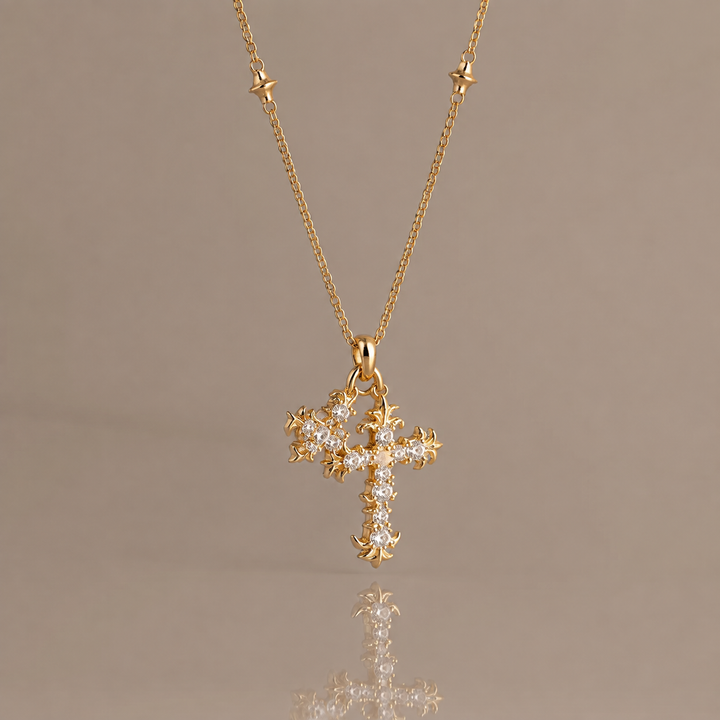 Celestial Cross Zircon Necklace