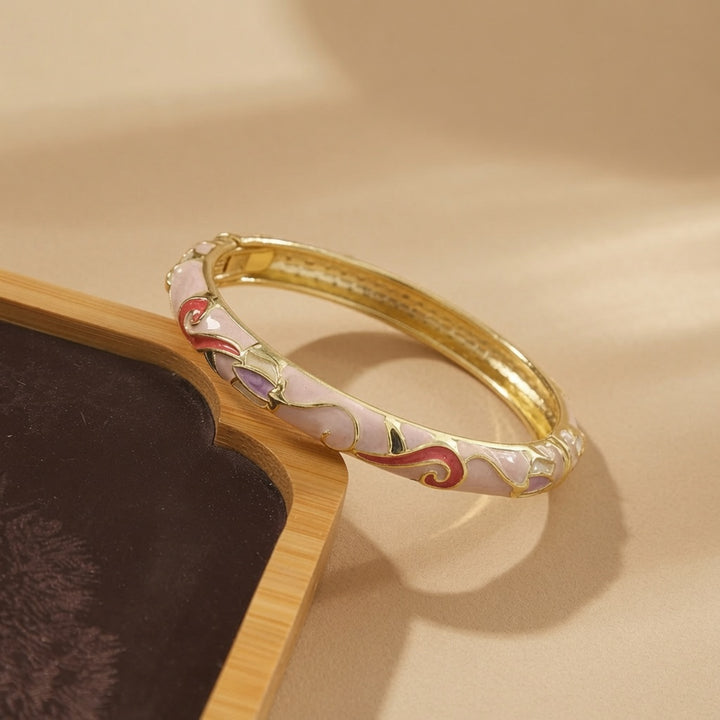 Vintage Enamel Floral Bangle