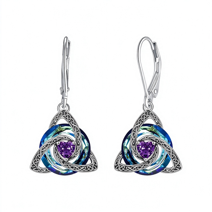 Trinity Knot Birthstone Earrings
