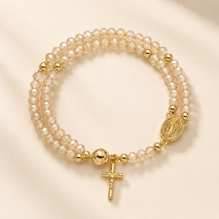 Cross Charm Beaded Bracelet