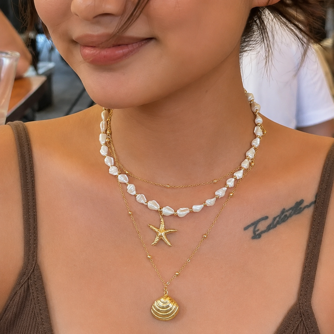 Ocean Shell Layered Necklace