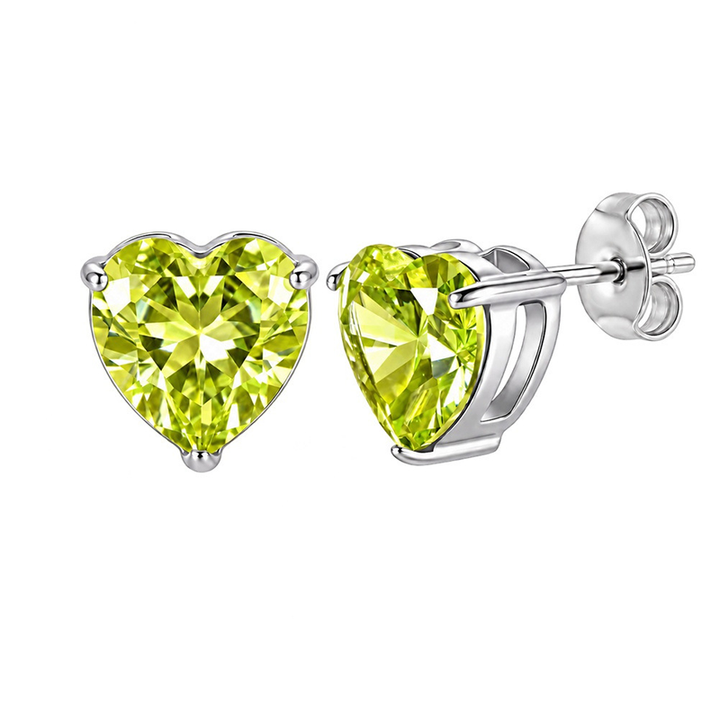 Serene Heart Birthstone Studs