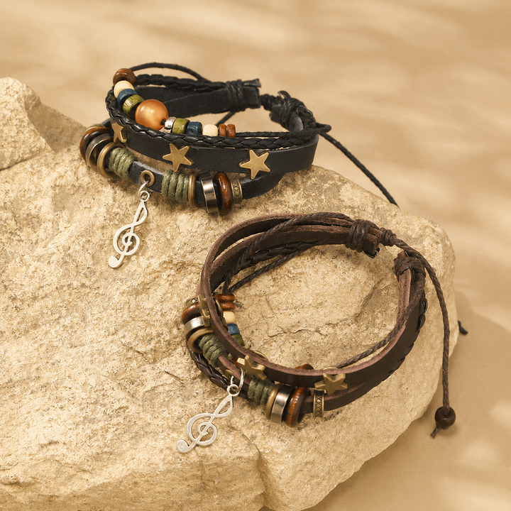 Boho Tribal Leather Bracelet