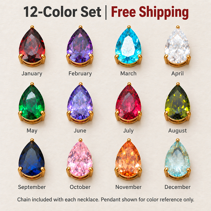 Birthstone Teardrop Necklace