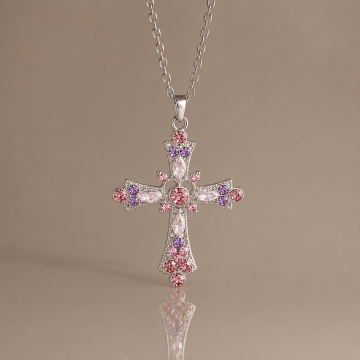 Colorful Zircon Cross Necklace