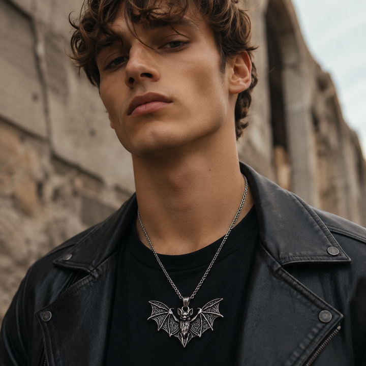 Gothic Bat Pendant Necklace