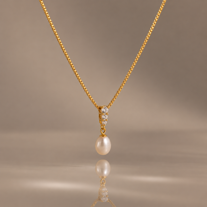 Pearl Drop Crystal Necklace