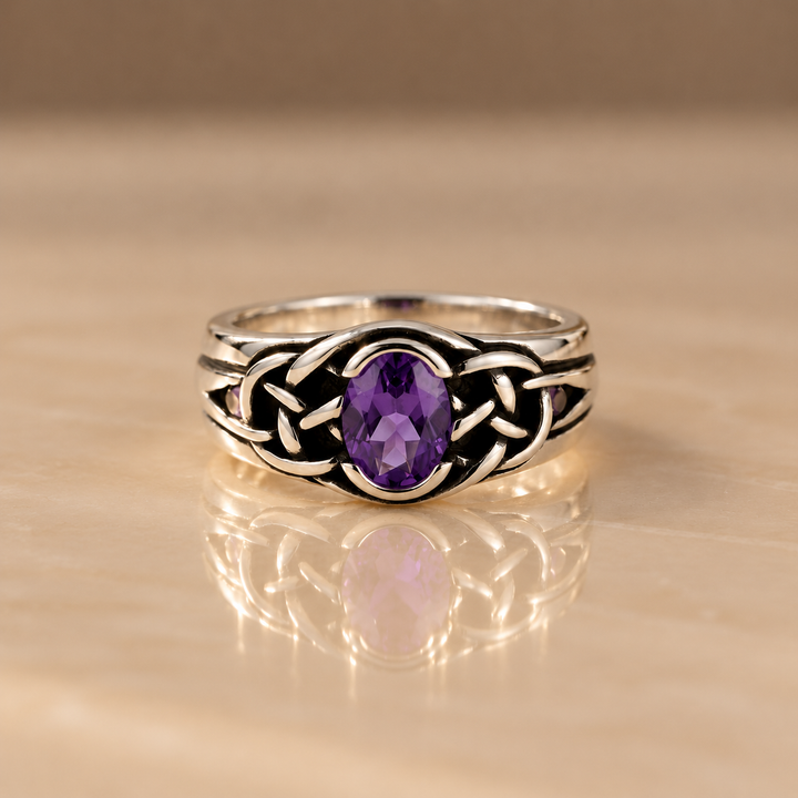 Celtic Knot Gemstone Ring